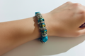 Silver Turquoise Bead Bracelet