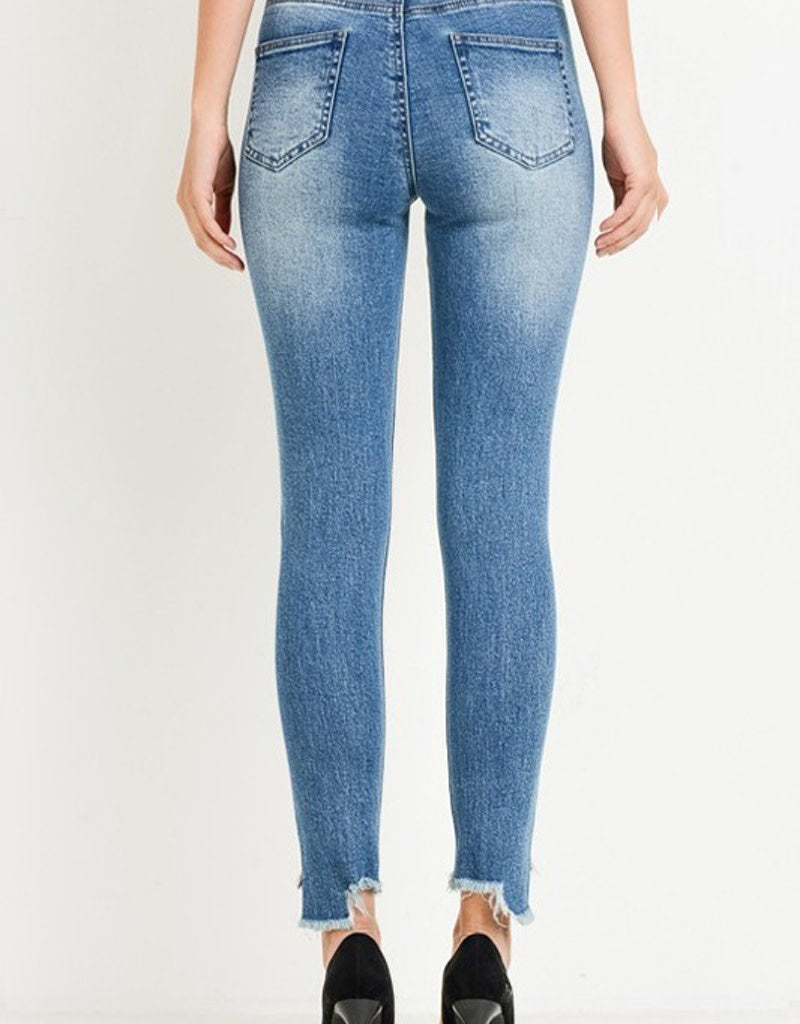 High Waist Skinny with Color Tape