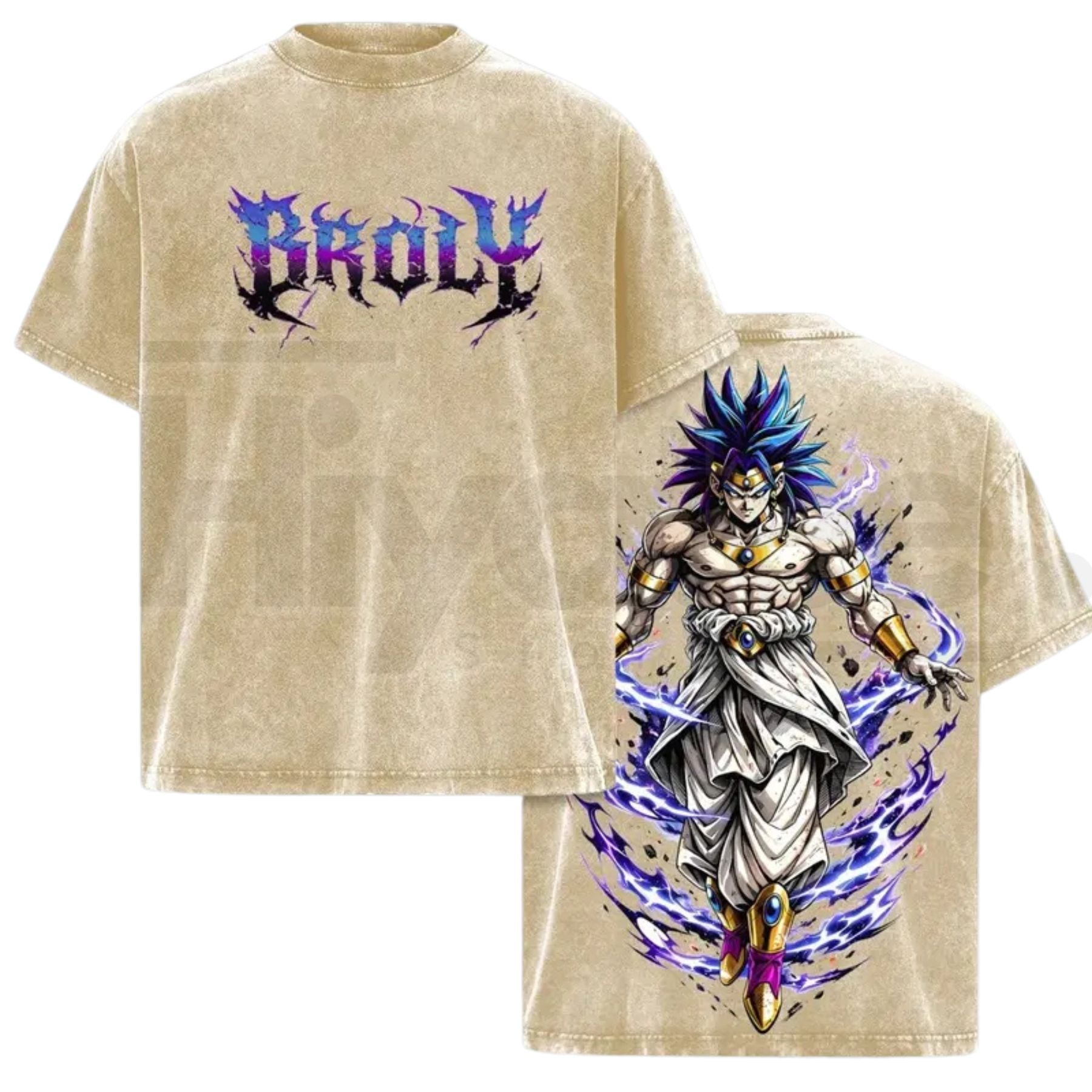Legendary Saiyan Warrior Vintage Washed T-Shirt – Heavyweight Cotton Oversized Anime Inspired Tee