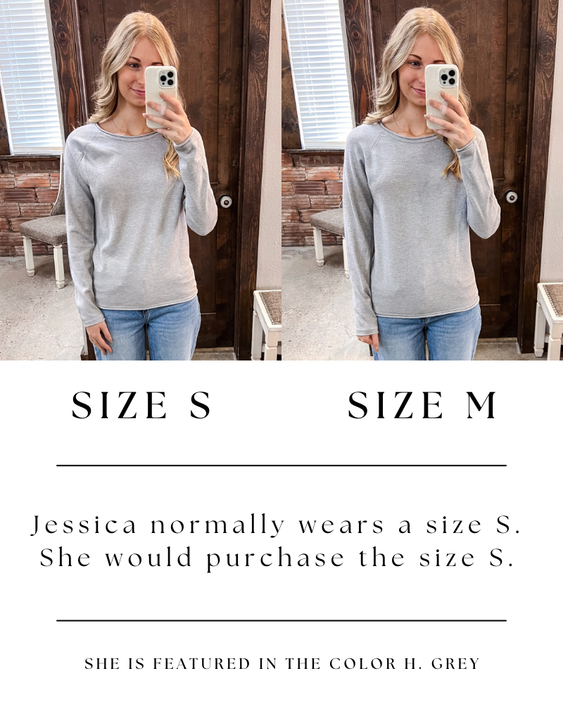 Viscose Round Neck Basic Sweater - H. Grey