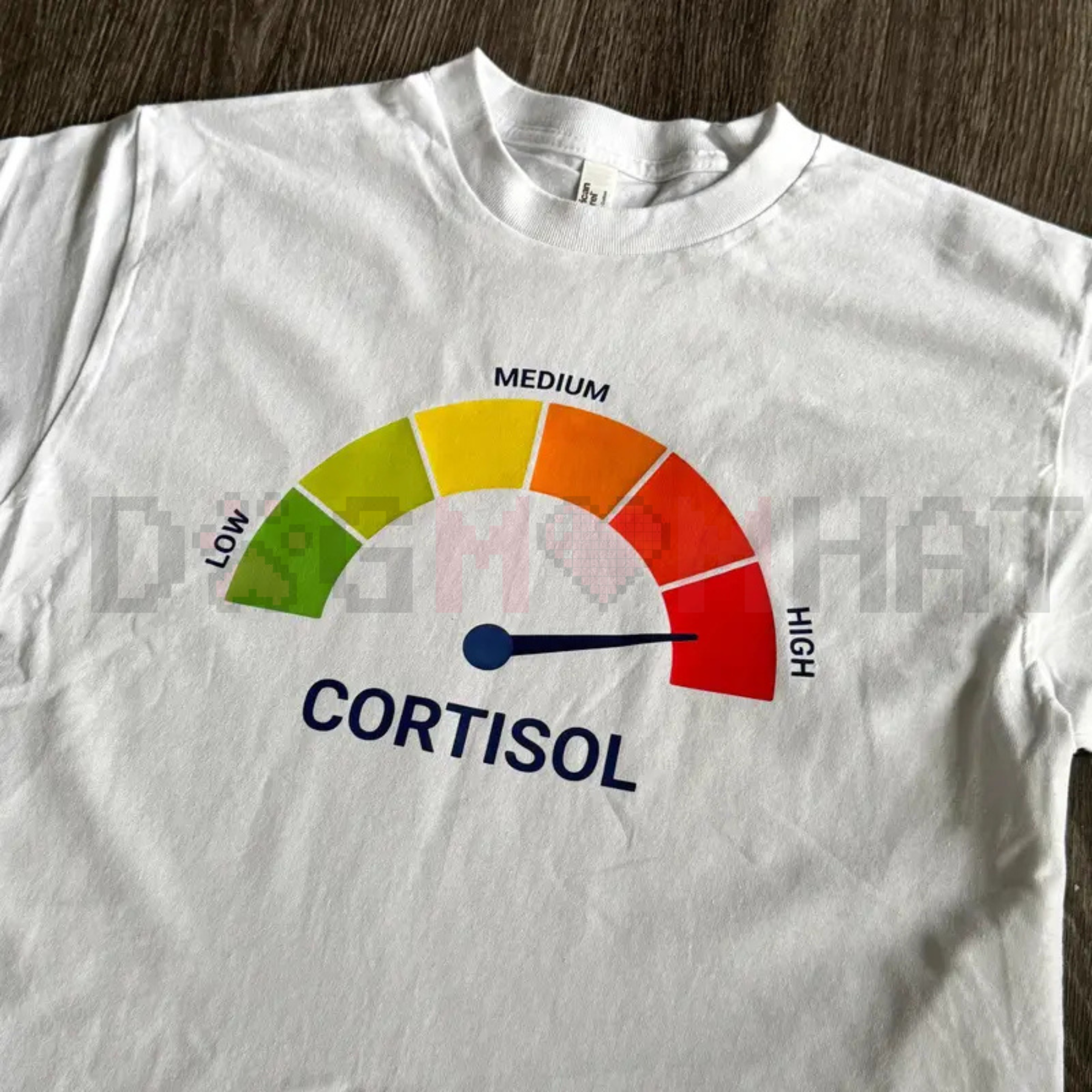 High Cortisol Low Cortisol Funny T-Shirt – Relatable Mental Health Humor Tee, Sarcastic Stress Management Shirt, Burnout Awareness Graphic Top, Trendy Oversized Wellness Apparel