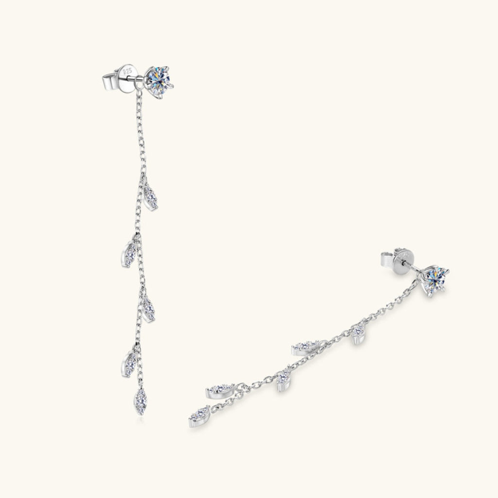 1.38 Carat Sparkala™ Pure Sterling Silver Leaf Earrings