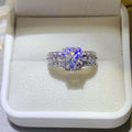 2 Carat Brilliant Round Cut Sparkala™ Pure Sterling Silver Banded Ring
