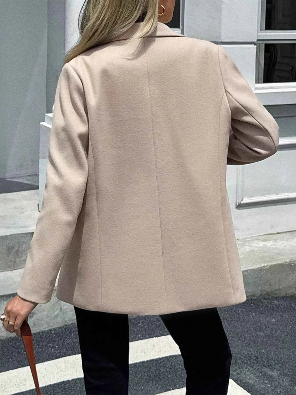 Lapel Collar Button Up Blazer