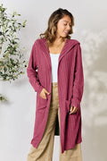 Basic Bae Full Size Hooded Cardigan