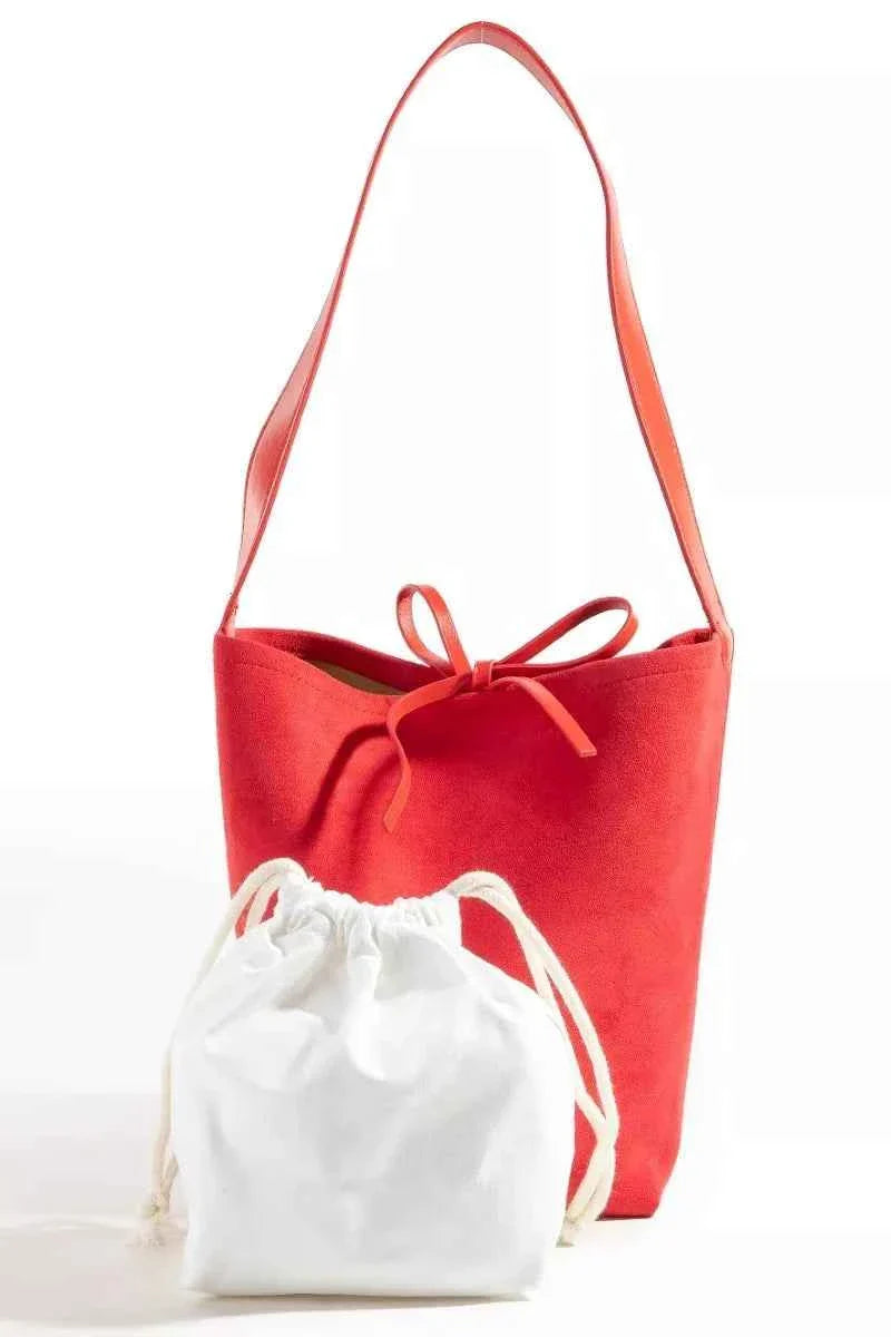 Fame Bucket Pouch Faux Suede Tote Bag Holiday Bag