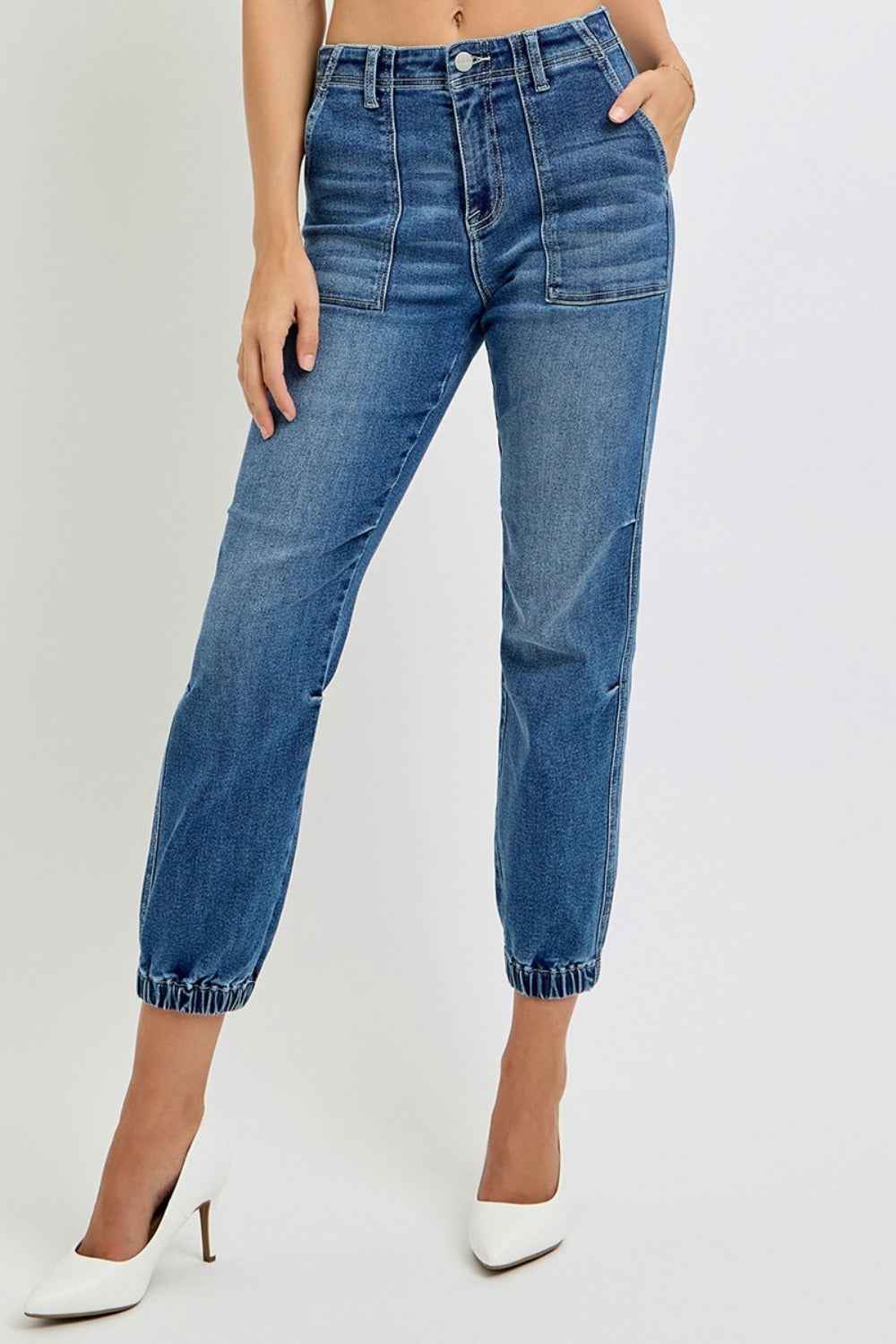 RISEN High Rise Ankle Jeans