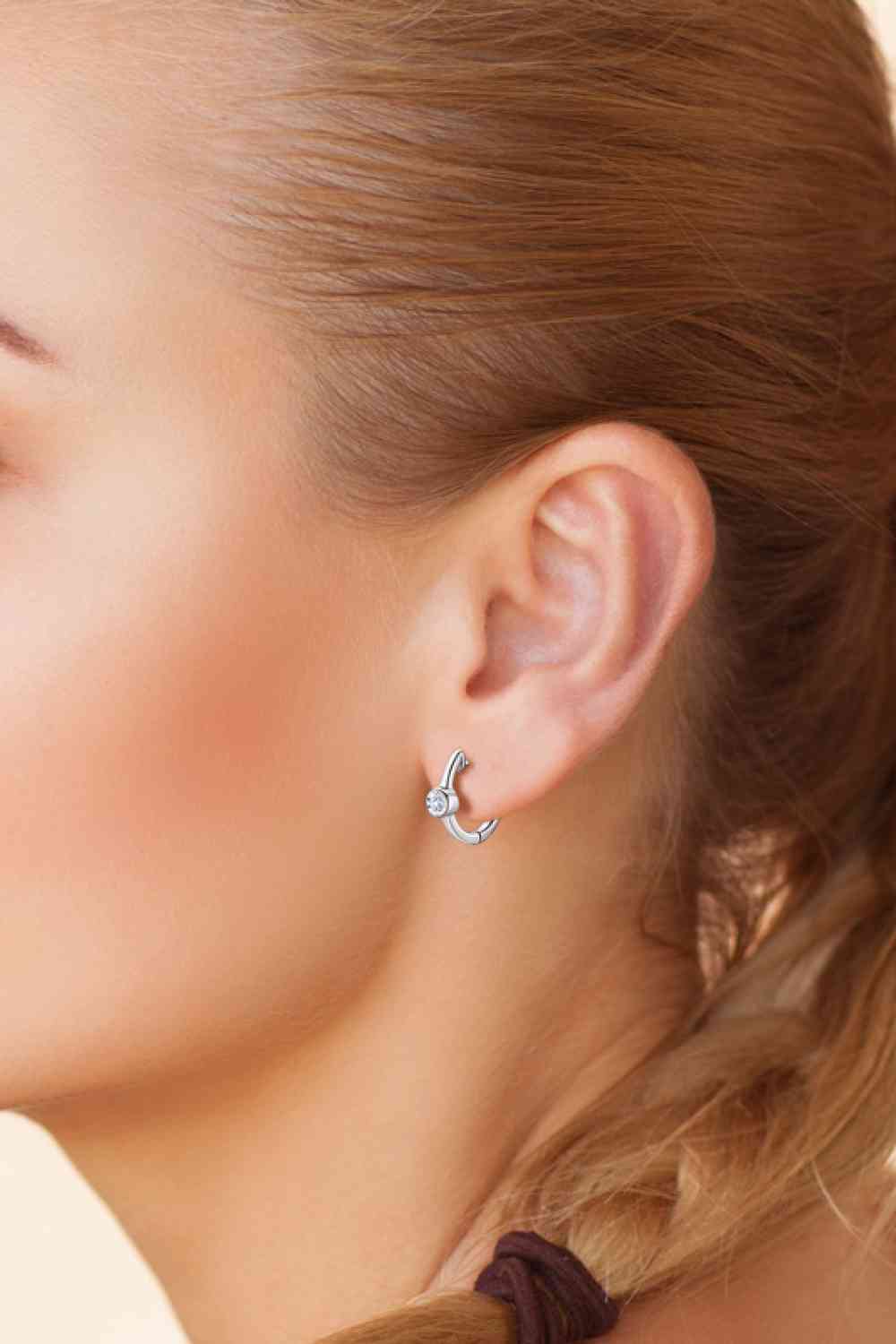 Elegant Jewel 18k Gold-Plated Inlaid Moissanite Huggie Earrings – Minimalist Design See size chart under “more details”
