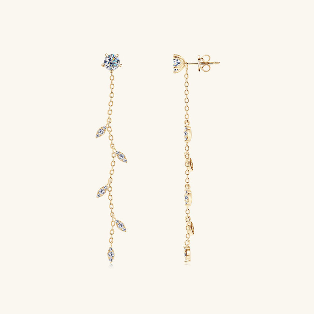1.38 Carat Sparkala™ Pure Sterling Silver Leaf Earrings