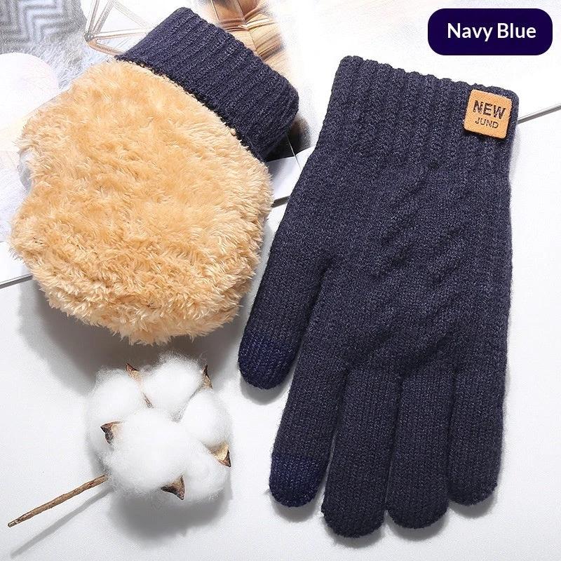 Fall And Winter Touchscreen Gloves For Men With Fleece Lining