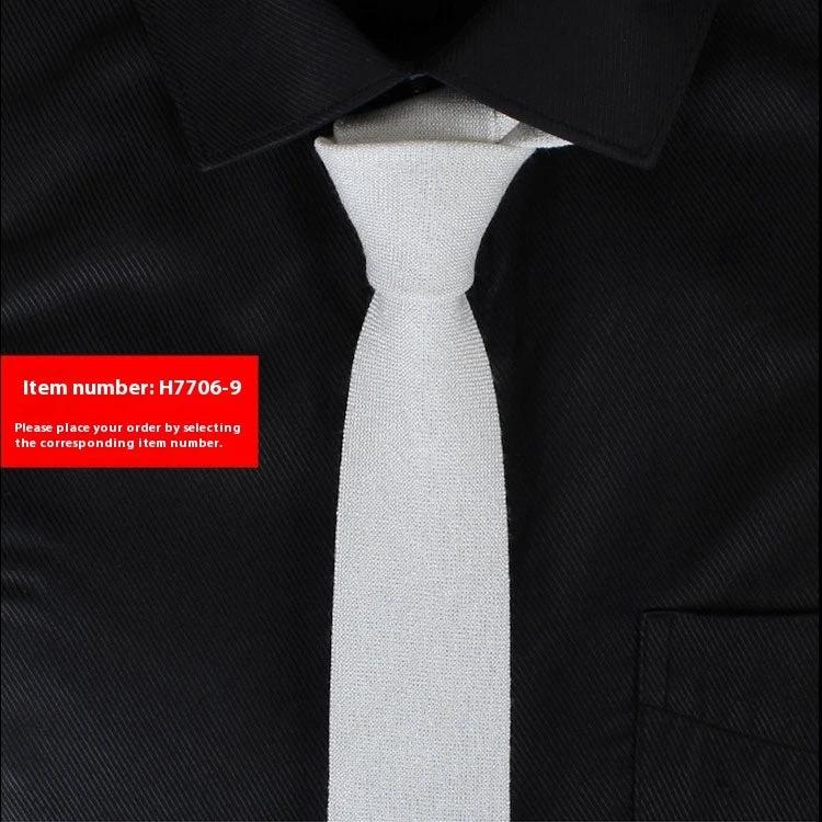 Solid Color Narrow Cotton Men's 6cm Tie