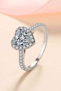 LuxeSpark 1 Carat Moissanite Heart-Shaped Ring – Timeless Elegance in Sterling Silver See size chart under “more details”