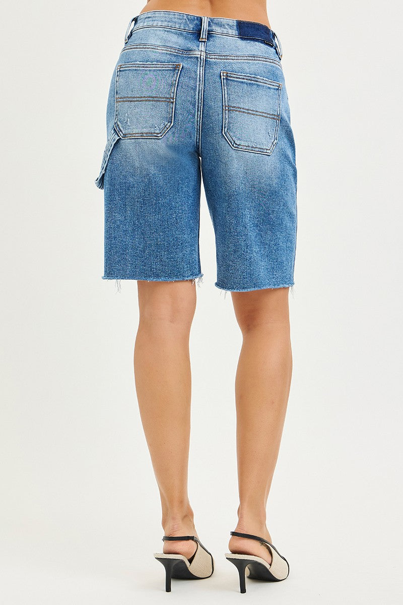 RISEN High Rise Bermuda With Side Tab Detail