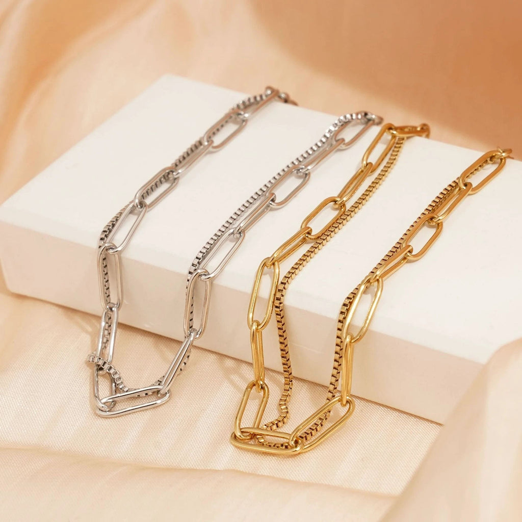 Double Layer Twin Titanium Steel Bracelet Ins Cold Style European And American Women