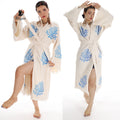 Handcrafted Organic Cotton Kimono in Blue Sea Coral