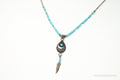 Vintage Native American Turquoise Bear Paw Sterling Silver Bead Necklace