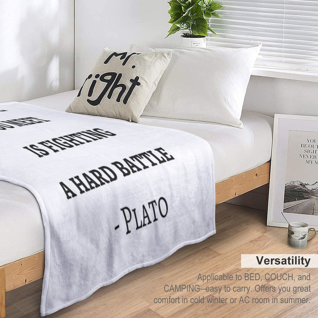Greek Philosophy Quotes - Plato - Be Kind to Everyone You Meet Throw Blanket