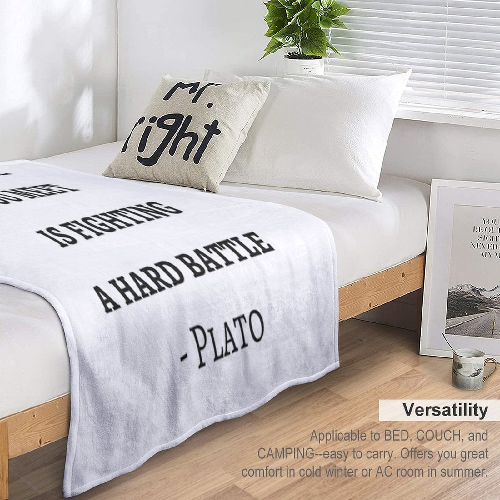 Greek Philosophy Quotes - Plato - Be Kind to Everyone You Meet Throw Blanket