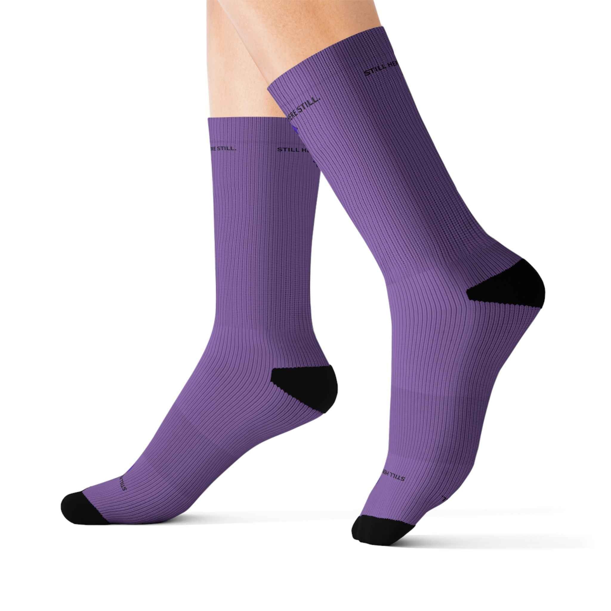 Still Here. Here Still. Epilepsy Awareness Crew Socks