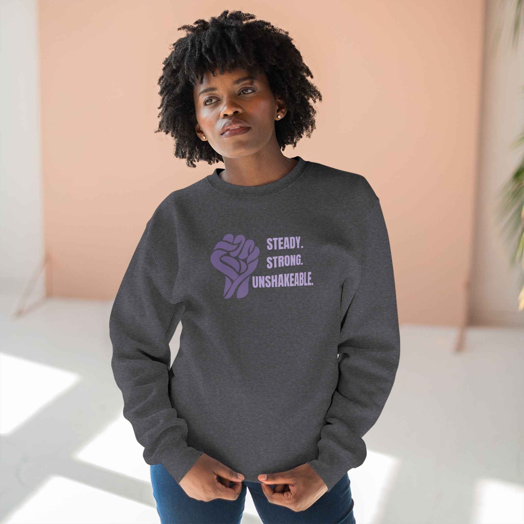 Steady. Strong. Unshakeable. — Epilepsy Awareness Sweatshirt