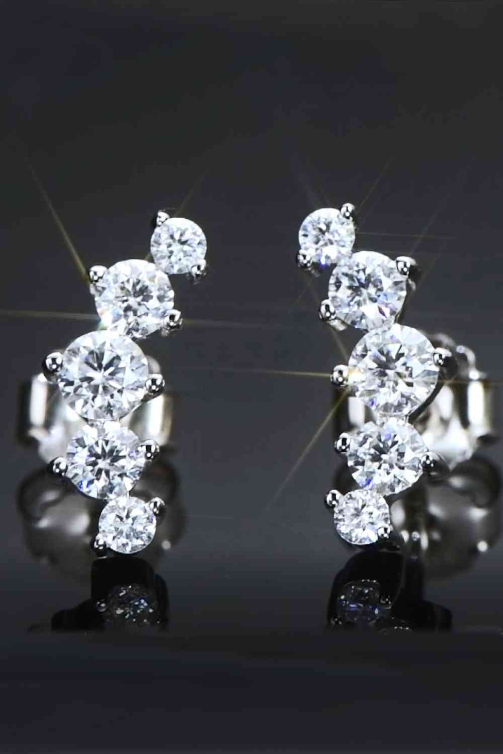 All You Need Moissanite Platinum-Plated Earrings – Elegant Minimalist Design See size chart under “more details”