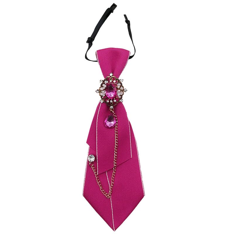 GHTIYLP Adjustable Ties for Women Vintage Womens Tie with Crystal, Pre-Tied Neck Tie for Women Girls Party School Work Casual