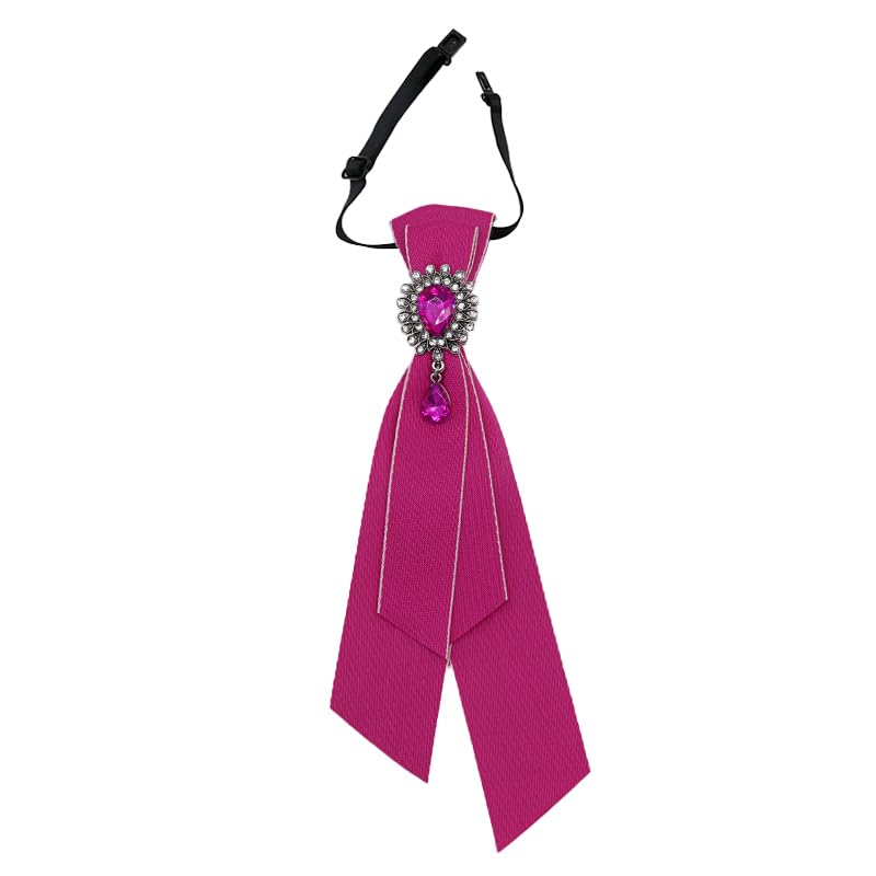GHTIYLP Adjustable Ties for Women Vintage Womens Tie with Crystal, Pre-Tied Neck Tie for Women Girls Party School Work Casual