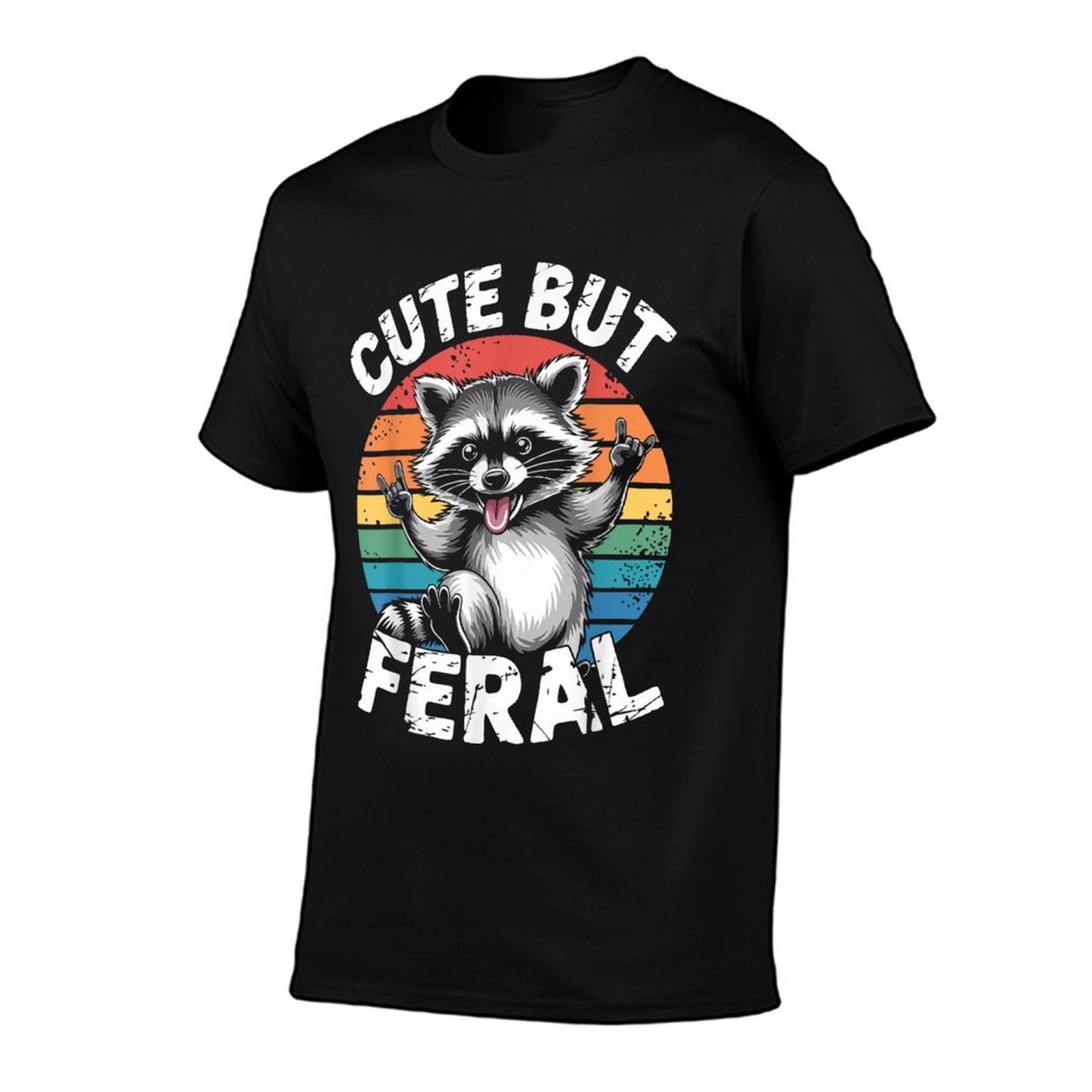 Cute But Feral Toddler Funny Raccoon Racoon Kids Feral Child  Easy-care T-Shirt