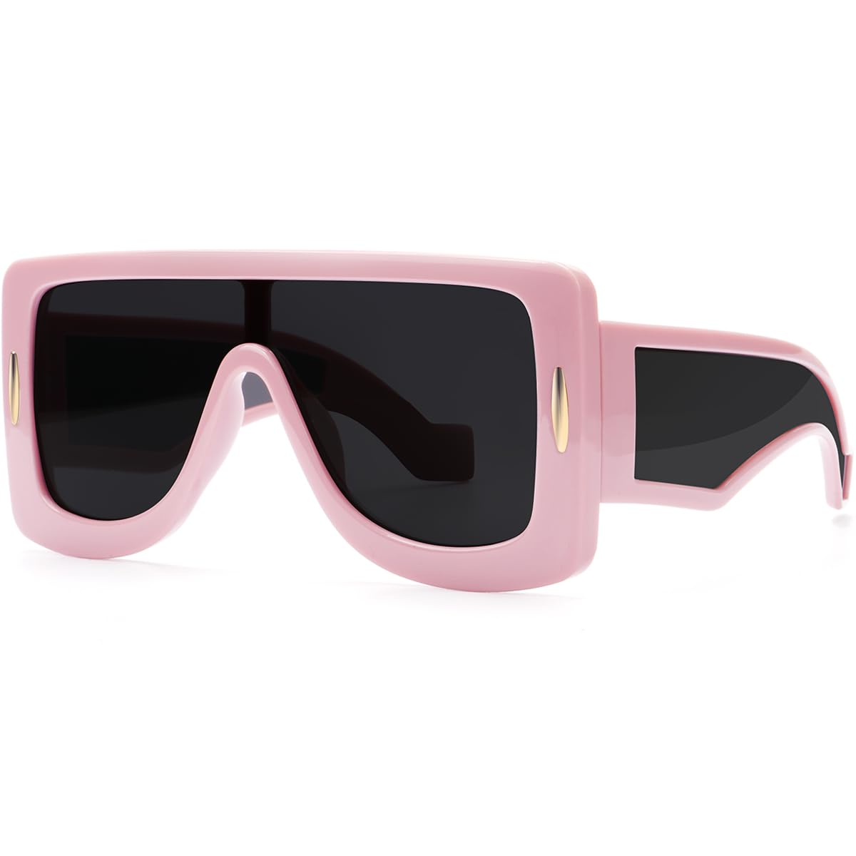 GFUIARA Trendy Anagram Mask Sunglasses for Women Men Oversized Flat Top Fashion Shield Sun Glasses UV Protection Sunnies