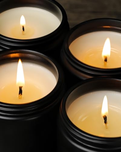 AOOVOO Scented Candles for Men - 4 Pack Candles for Home Scented, Soy Wax, Men Candle Set, Candle Set