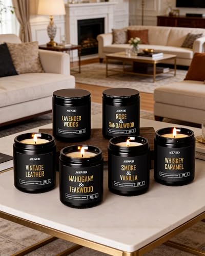 AOOVOO Scented Candles Set - Candles for Home Scented, Soy Wax Candle Gifts Set for Men, Birthday, Valentine, Christmas, Anniversary Present