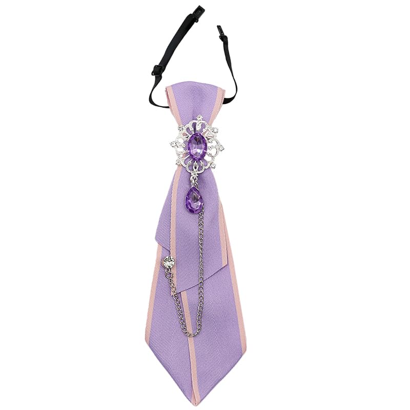 GHTIYLP Adjustable Ties for Women Vintage Womens Tie with Crystal, Pre-Tied Neck Tie for Women Girls Party School Work Casual