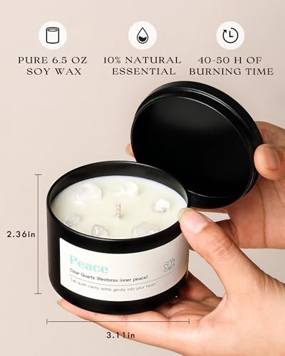 AOOVOO Crystal Candles Set for Women - 4 Pack 26 oz Soy Wax Candles for Home Scented, 200 Hour Long Lasting Candle