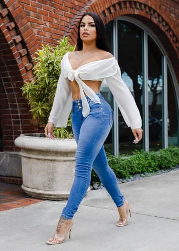 Moda Xpress Butt Lifting Jeans for Women - High Waisted Skinny Levanta Cola Stretch Jeans
