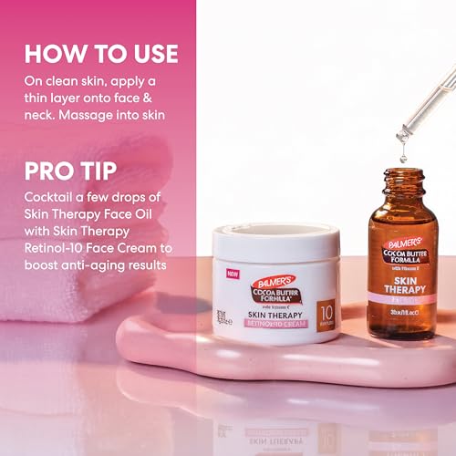 Palmer's Cocoa Butter Formula Moisturizing Skin Therapy Oil for Face with Vitamin E, C & 10 Pure Facial Oil Blend, Rosehip Fragrance, 1 Ounce