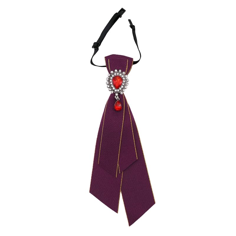 GHTIYLP Adjustable Ties for Women Vintage Womens Tie with Crystal, Pre-Tied Neck Tie for Women Girls Party School Work Casual