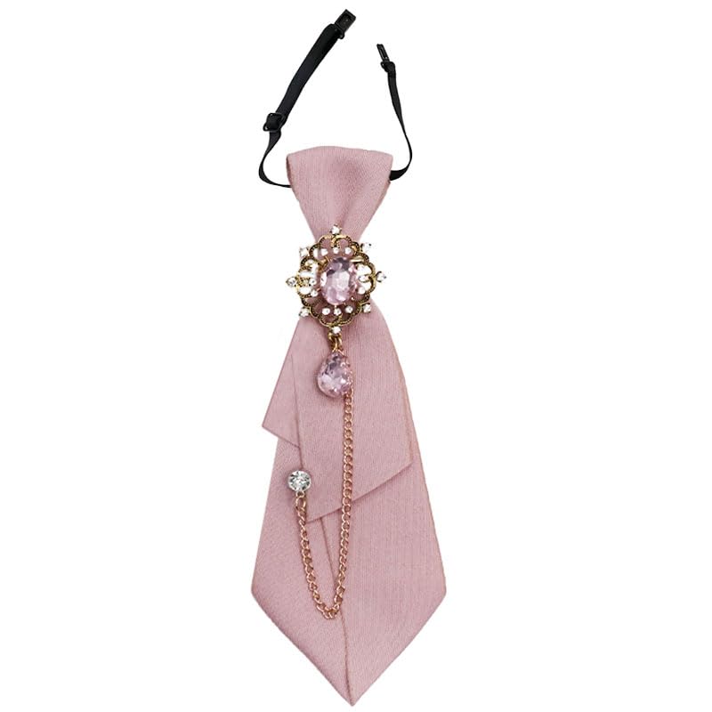 GHTIYLP Adjustable Ties for Women Vintage Womens Tie with Crystal, Pre-Tied Neck Tie for Women Girls Party School Work Casual