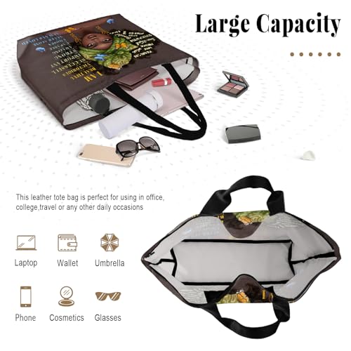 Foinior African American Black Women Tote Bag Black Girl Magic Shoulder Handbag For Work Travel Beach Shopping