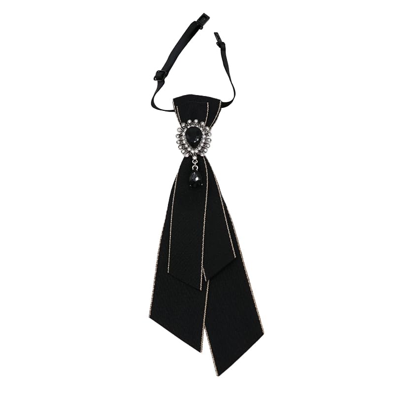 GHTIYLP Adjustable Ties for Women Vintage Womens Tie with Crystal, Pre-Tied Neck Tie for Women Girls Party School Work Casual