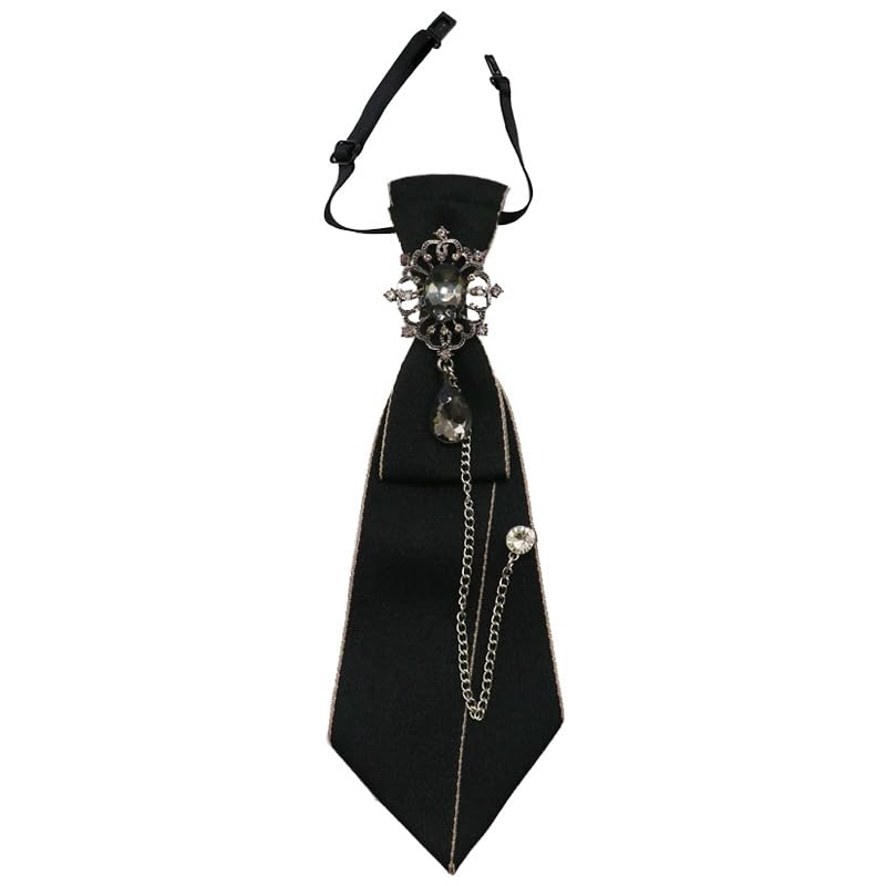 GHTIYLP Adjustable Ties for Women Vintage Womens Tie with Crystal, Pre-Tied Neck Tie for Women Girls Party School Work Casual