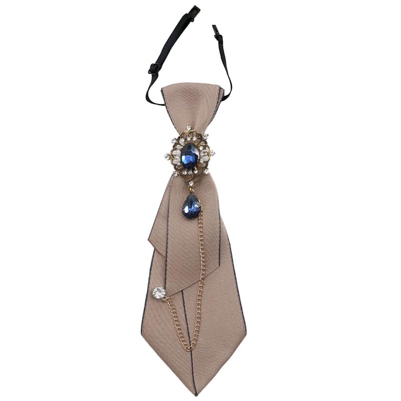 GHTIYLP Adjustable Ties for Women Vintage Womens Tie with Crystal, Pre-Tied Neck Tie for Women Girls Party School Work Casual