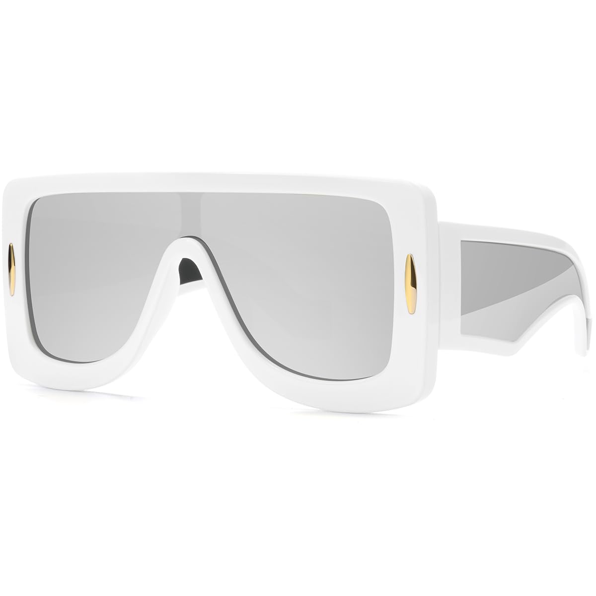 GFUIARA Trendy Anagram Mask Sunglasses for Women Men Oversized Flat Top Fashion Shield Sun Glasses UV Protection Sunnies