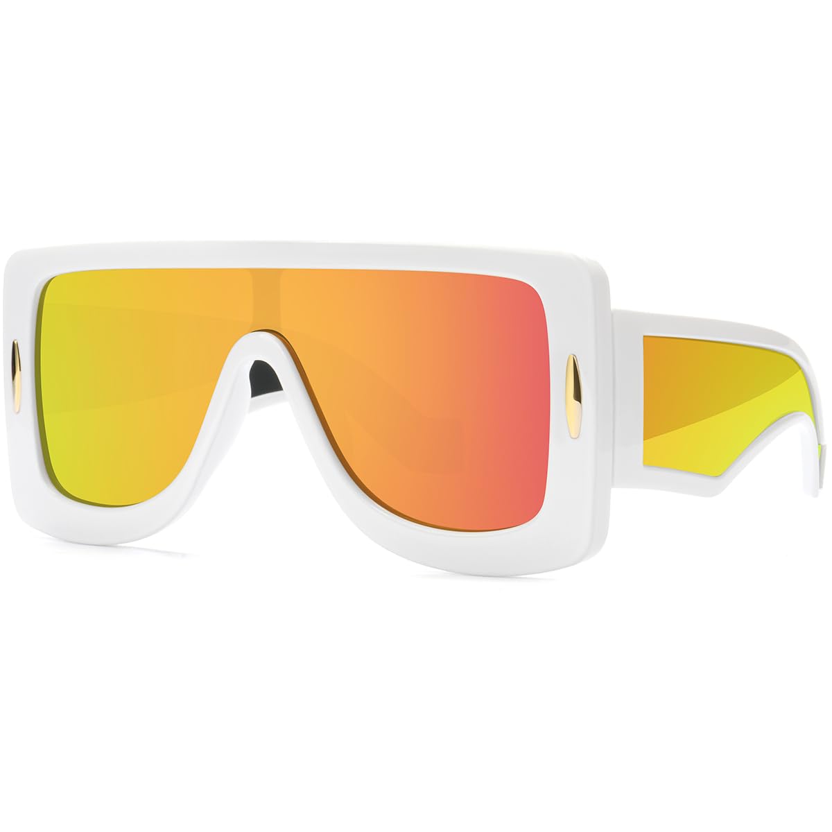 GFUIARA Trendy Anagram Mask Sunglasses for Women Men Oversized Flat Top Fashion Shield Sun Glasses UV Protection Sunnies