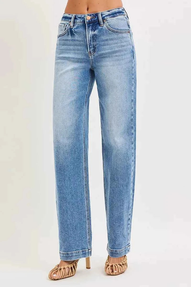 RISEN High Rise Wide leg Jeans