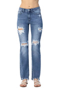 Judy Blue Full Size Mid Rise Destroy Straight Jeans Plus Size