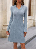 Autumn And Winter Women's Solid Color Knitted Dress
