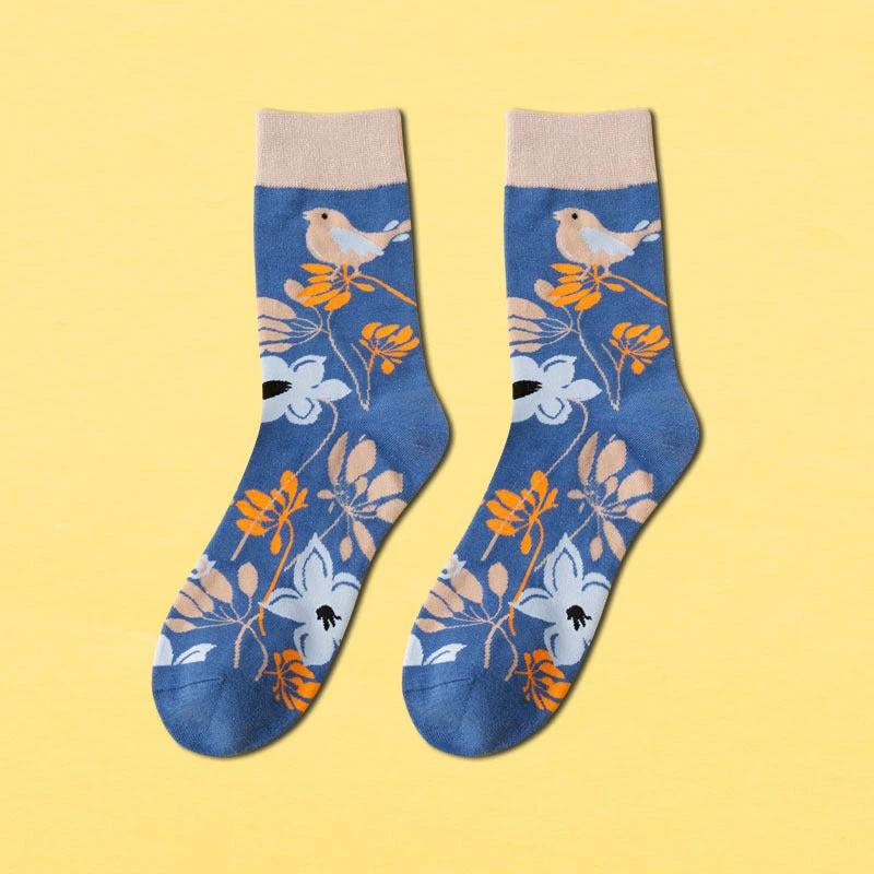 Men's Mid-calf Length Casual Cartoon Foot Socks
