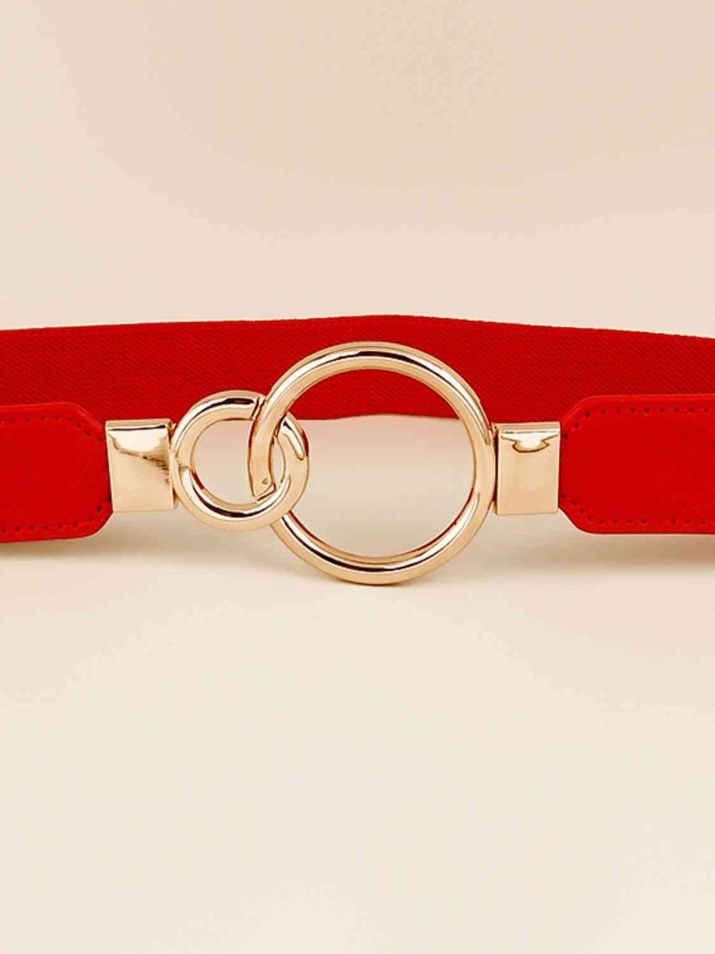 ElegantStyle Double Ring Buckle Elastic PU Belt – Adjustable Comfort Fit See size chart under “more details”