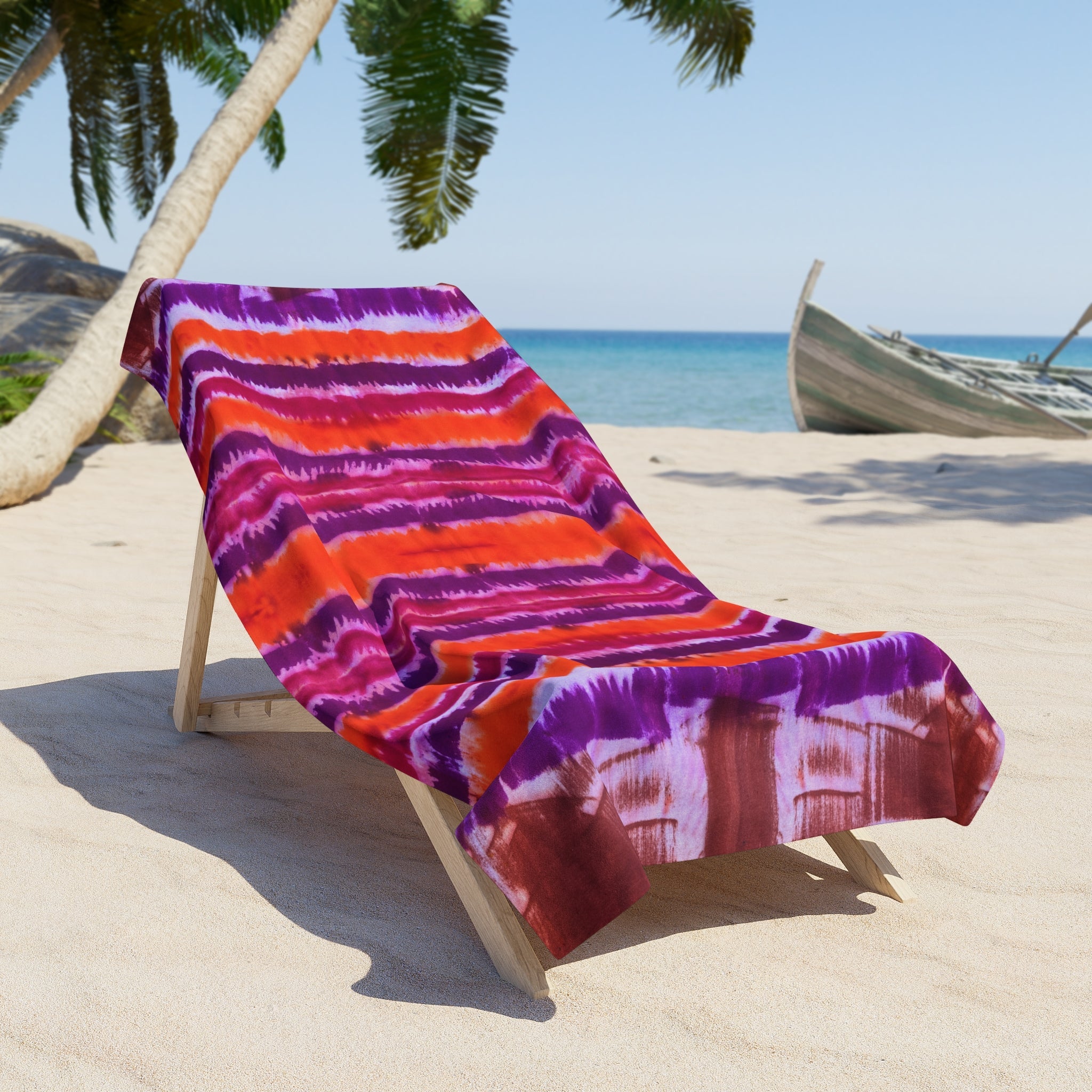 Drip Dyed Print Beach Towel