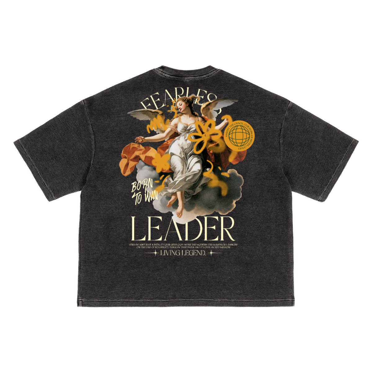 Leader Heavyweight Waffle-Texture Washed Cropped Boxy T-Shirt